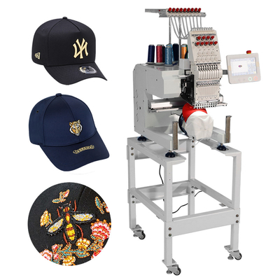 Hotels 9/12/15 Double Colors Single Head Cap And Flat Automated Embroidery Sewing Machine Price